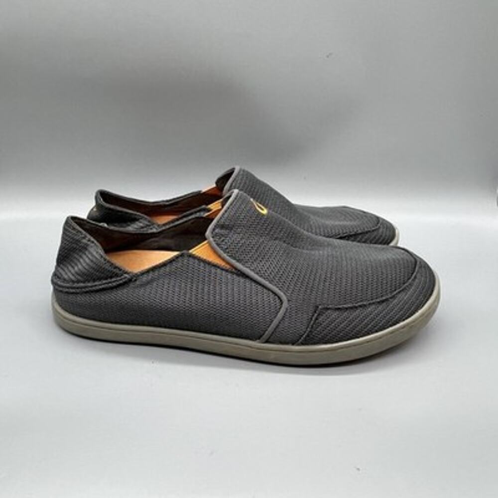OluKai Shoes Mens 9 Gray Nohea Mesh Slip On Casual Loafers Comfort Walking